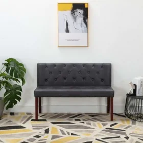 Banco de piel de ante artificial gris 120 cm by , Benches for halls and storage - Ref: Foro24-288574, Price: 218,97 €, Discou...