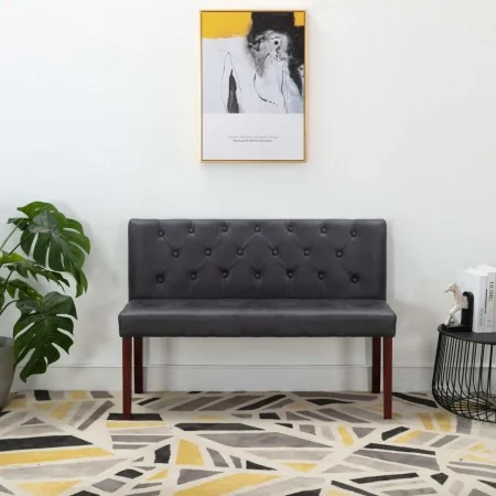 Banco de piel de ante artificial gris 120 cm by , Benches for halls and storage - Ref: Foro24-288574, Price: 222,79 €, Discou...