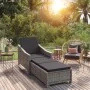 Tumbona de jardín con cojín de ratán sintético gris oscuro de , Tumbonas - Ref: Foro24-317180, Precio: 204,82 €, Descuento: %