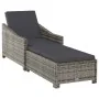 Tumbona de jardín con cojín de ratán sintético gris oscuro de , Tumbonas - Ref: Foro24-317180, Precio: 204,82 €, Descuento: %
