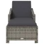 Tumbona de jardín con cojín de ratán sintético gris oscuro de , Tumbonas - Ref: Foro24-317180, Precio: 204,82 €, Descuento: %