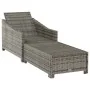 Tumbona de jardín con cojín de ratán sintético gris oscuro de , Tumbonas - Ref: Foro24-317180, Precio: 204,82 €, Descuento: %