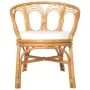 Silla de comedor con cojín ratán natural y lino marrón claro de , Sillas de comedor - Ref: Foro24-325477, Precio: 198,74 €, D...
