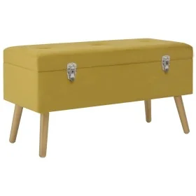 Banco con compartimento de terciopelo amarillo mostaza 80 cm by , Benches for halls and storage - Ref: Foro24-329930, Price: ...