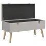 Banco con compartimento de terciopelo gris 80 cm by , Benches for halls and storage - Ref: Foro24-329932, Price: 109,03 €, Di...