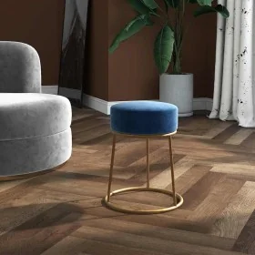 Hocker redondo azul terciopelo by , Folding stools and chairs - Ref: Foro24-340254, Price: 42,64 €, Discount: %