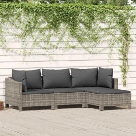 Set de muebles de jardín 4 pzas y cojines ratán sintético gris by , Garden sets - Ref: Foro24-362687, Price: 348,55 €, Discou...