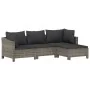 Set de muebles de jardín 4 pzas y cojines ratán sintético gris von , Gartensets - Ref: Foro24-362687, Preis: 356,02 €, Rabatt: %