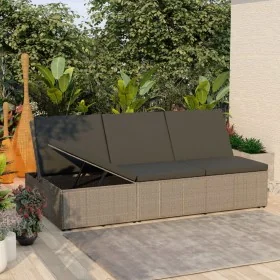 Tumbona convertible con cojín de ratán sintético gris von , Betten im Freien - Ref: Foro24-46244, Preis: 328,78 €, Rabatt: %