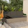 Tumbona convertible con cojín de ratán sintético gris de , Camas para exteriores - Ref: Foro24-46244, Precio: 328,78 €, Descu...