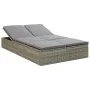 Tumbona convertible con cojín de ratán sintético gris de , Camas para exteriores - Ref: Foro24-46244, Precio: 328,78 €, Descu...