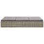 Tumbona convertible con cojín de ratán sintético gris de , Camas para exteriores - Ref: Foro24-46244, Precio: 328,78 €, Descu...