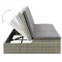 Tumbona convertible con cojín de ratán sintético gris de , Camas para exteriores - Ref: Foro24-46244, Precio: 328,78 €, Descu...