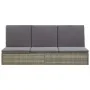Tumbona convertible con cojín de ratán sintético gris de , Camas para exteriores - Ref: Foro24-46244, Precio: 328,78 €, Descu...