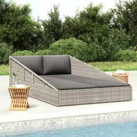 Tumbona cama de jardín ratán sintético gris 110x200 cm by , Outdoor beds - Ref: Foro24-45777, Price: 317,85 €, Discount: %