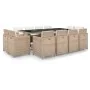 Set comedor de jardín 13 piezas y cojines ratán sintético beige by , Garden sets - Ref: Foro24-42553, Price: 1,00 €, Discount: %