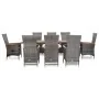 Set de comedor de jardín 9 pzas y cojines ratán sintético gris von , Gartensets - Ref: Foro24-46047, Preis: 1,00 €, Rabatt: %