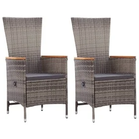 Sillas de jardín con cojines 2 unidades ratán sintético gris von , Gartenstühle - Ref: Foro24-46064, Preis: 269,39 €, Rabatt: %