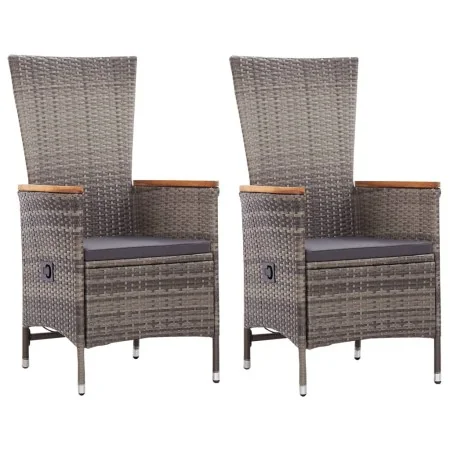 Sillas de jardín con cojines 2 unidades ratán sintético gris by , Garden chairs - Ref: Foro24-46064, Price: 269,33 €, Discoun...