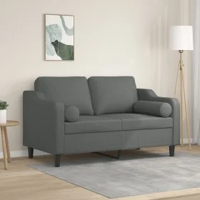 Sofá de 2 plazas con cojines tela gris oscuro 120 cm by , Sofas - Ref: Foro24-3200838, Price: 233,19 €, Discount: %