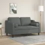 Sofá de 2 plazas con cojines tela gris oscuro 120 cm by , Sofas - Ref: Foro24-3200838, Price: 233,19 €, Discount: %