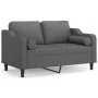 Sofá de 2 plazas con cojines tela gris oscuro 120 cm by , Sofas - Ref: Foro24-3200838, Price: 233,19 €, Discount: %