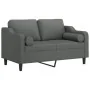 Sofá de 2 plazas con cojines tela gris oscuro 120 cm by , Sofas - Ref: Foro24-3200838, Price: 233,19 €, Discount: %