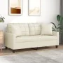 Sofá de 2 plazas con cojines cuero sintético color crema 140 cm by , Sofas - Ref: Foro24-3200804, Price: 226,69 €, Discount: %