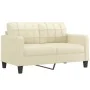 Sofá de 2 plazas con cojines cuero sintético color crema 140 cm by , Sofas - Ref: Foro24-3200804, Price: 226,69 €, Discount: %