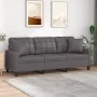 Sofá de 3 plazas con cojines cuero sintético gris 180 cm by , Sofas - Ref: Foro24-3200810, Price: 257,66 €, Discount: %
