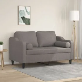 Sofá de 2 plazas con cojines tela gris taupe 120 cm von , Sofas - Ref: Foro24-3200844, Preis: 217,50 €, Rabatt: %