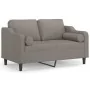 Sofá de 2 plazas con cojines tela gris taupe 120 cm by , Sofas - Ref: Foro24-3200844, Price: 217,97 €, Discount: %