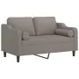 Sofá de 2 plazas con cojines tela gris taupe 120 cm by , Sofas - Ref: Foro24-3200844, Price: 217,97 €, Discount: %