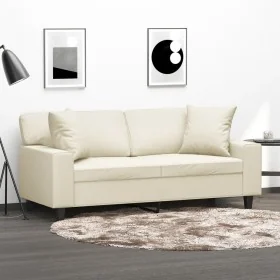 Sofá de 2 plazas con cojines cuero sintético color crema 140 cm von , Sofas - Ref: Foro24-3200867, Preis: 250,40 €, Rabatt: %