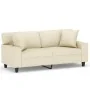Sofá de 2 plazas con cojines cuero sintético color crema 140 cm by , Sofas - Ref: Foro24-3200867, Price: 250,40 €, Discount: %