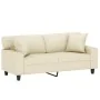 Sofá de 2 plazas con cojines cuero sintético color crema 140 cm by , Sofas - Ref: Foro24-3200867, Price: 250,40 €, Discount: %
