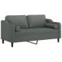 Sofá de 2 plazas con cojines tela gris oscuro 140 cm by , Sofas - Ref: Foro24-3200846, Price: 211,69 €, Discount: %