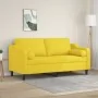 Sofá de 2 plazas con cojines tela amarillo claro 140 cm by , Sofas - Ref: Foro24-3200850, Price: 226,89 €, Discount: %