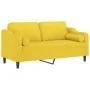 Sofá de 2 plazas con cojines tela amarillo claro 140 cm by , Sofas - Ref: Foro24-3200850, Price: 226,89 €, Discount: %