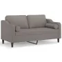 Sofá de 2 plazas con cojines tela gris taupe 140 cm von , Sofas - Ref: Foro24-3200852, Preis: 232,19 €, Rabatt: %