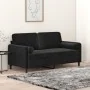 Sofá de 2 plazas con cojines terciopelo negro 140 cm by , Sofas - Ref: Foro24-3200886, Price: 208,05 €, Discount: %