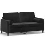 Sofá de 2 plazas con cojines terciopelo negro 140 cm by , Sofas - Ref: Foro24-3200886, Price: 208,05 €, Discount: %