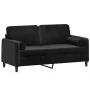 Sofá de 2 plazas con cojines terciopelo negro 140 cm by , Sofas - Ref: Foro24-3200886, Price: 208,05 €, Discount: %
