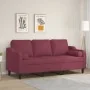 Sofá de 3 plazas con cojines tela rojo tinto 180 cm by , Sofas - Ref: Foro24-3200859, Price: 361,34 €, Discount: %