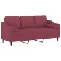 Sofá de 3 plazas con cojines tela rojo tinto 180 cm by , Sofas - Ref: Foro24-3200859, Price: 361,34 €, Discount: %