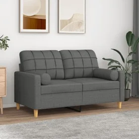 Sofá de 2 plazas con cojines tela gris oscuro 120 cm by , Sofas - Ref: Foro24-3200775, Price: 245,74 €, Discount: %