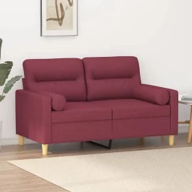 Sofá de 2 plazas con cojines tela rojo tinto 120 cm von , Sofas - Ref: Foro24-3200819, Preis: 221,32 €, Rabatt: %