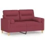 Sofá de 2 plazas con cojines tela rojo tinto 120 cm by , Sofas - Ref: Foro24-3200819, Price: 221,32 €, Discount: %