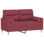 Sofá de 2 plazas con cojines tela rojo tinto 120 cm by , Sofas - Ref: Foro24-3200819, Price: 221,32 €, Discount: %