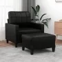 Sillón con taburete cuero sintético negro 60 cm by , Sofas - Ref: Foro24-3201009, Price: 193,12 €, Discount: %